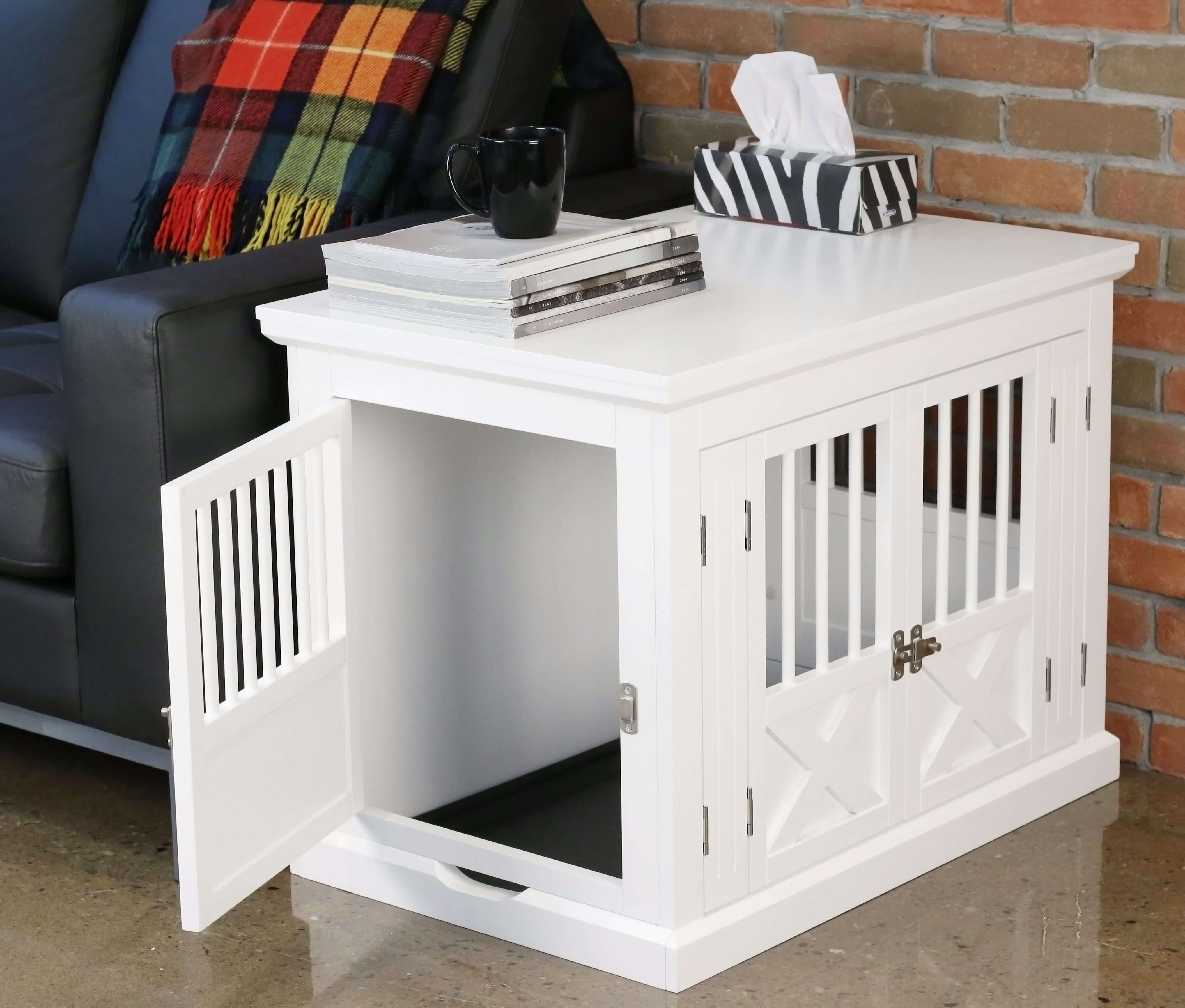 Zoovilla Fairview Triple Door Crate， Large， White