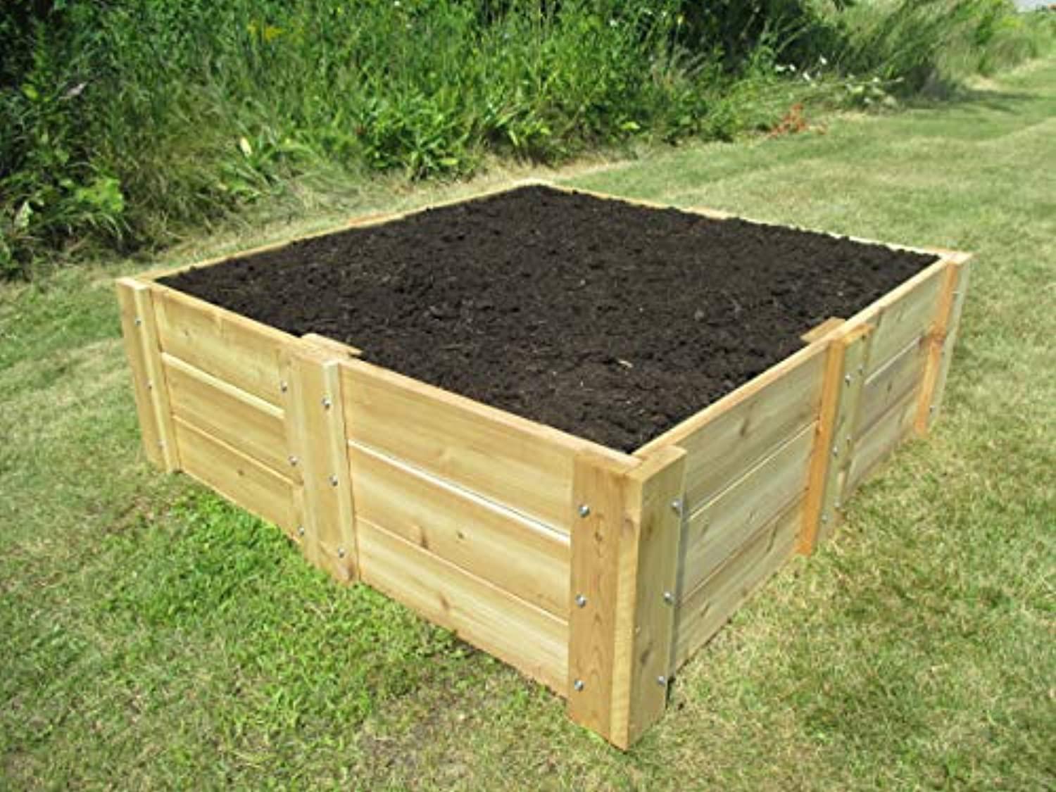 Infinite Cedar RB4x4x16.5 Deep Root Cedar Raised Garden Bed, 4 ft. x 4 ft. x 16.5 in.