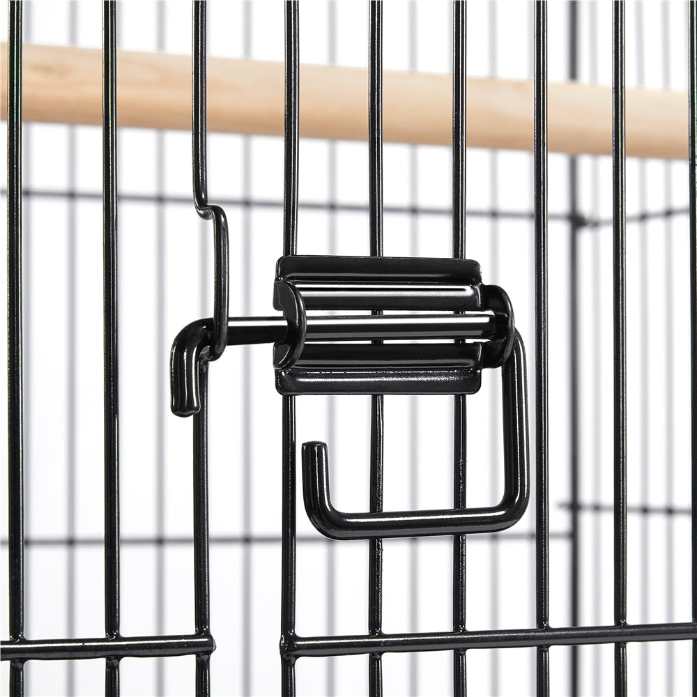 Topeakmart 57''H Open Top Metal Parrot Cage Rolling Birdcage with Perches， Black