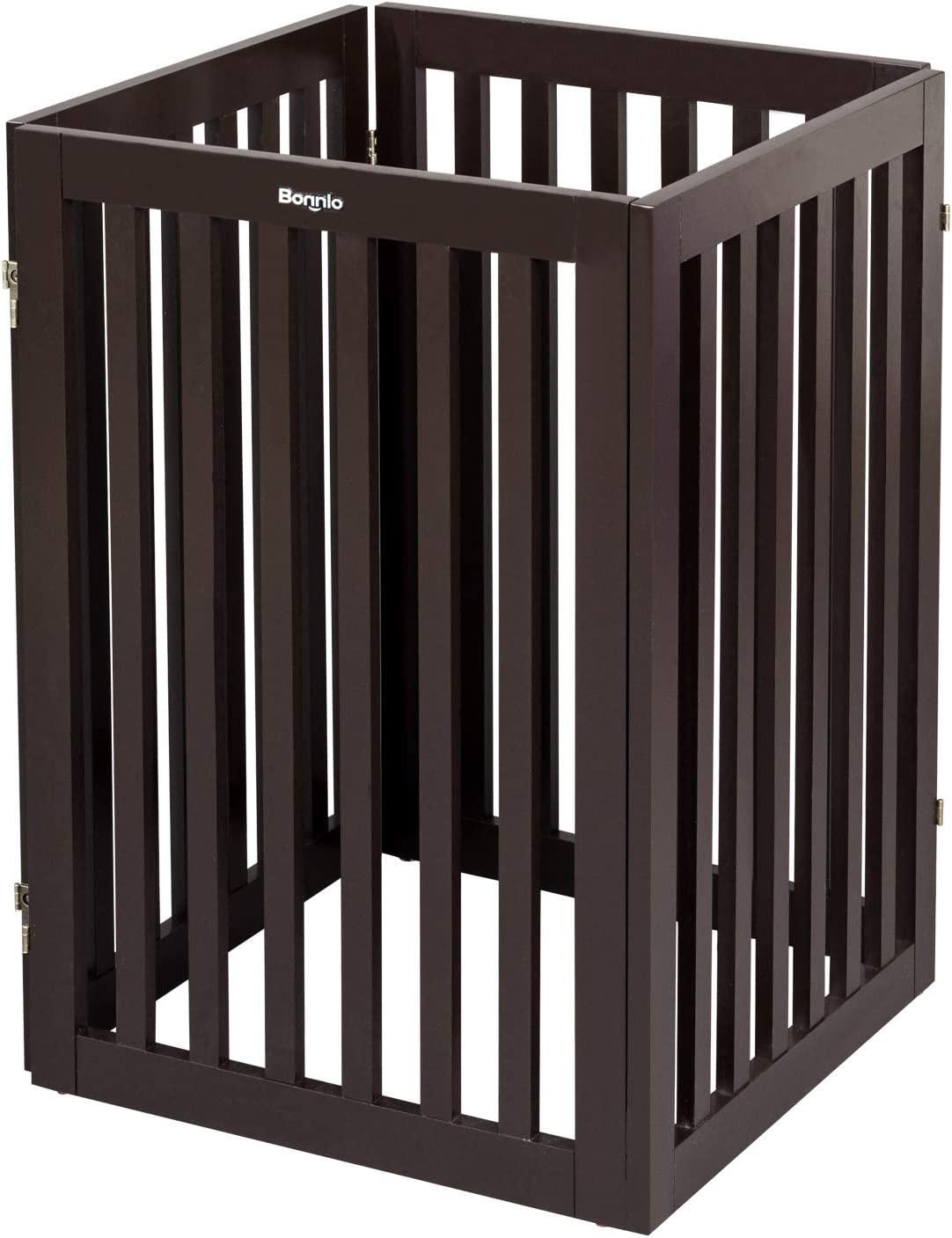 VINGLI Configurable Wood Dog Gate 4 Panel Freestanding Foldable Kitty Pet Puppy Doggy Gate Indoor Doorway Stairs | Fully Assembled | Expands Up to 82.9