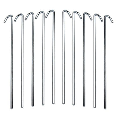 Ram-Pro 40-Piece Tent Garden Stakes Heavy Duty, Galvanized Steel Pegs Rust-Free Garden Edging Fence Hook, Landscape Pins | for Outdoor Camping, Soil Patio Gardening, & Canopies (9")