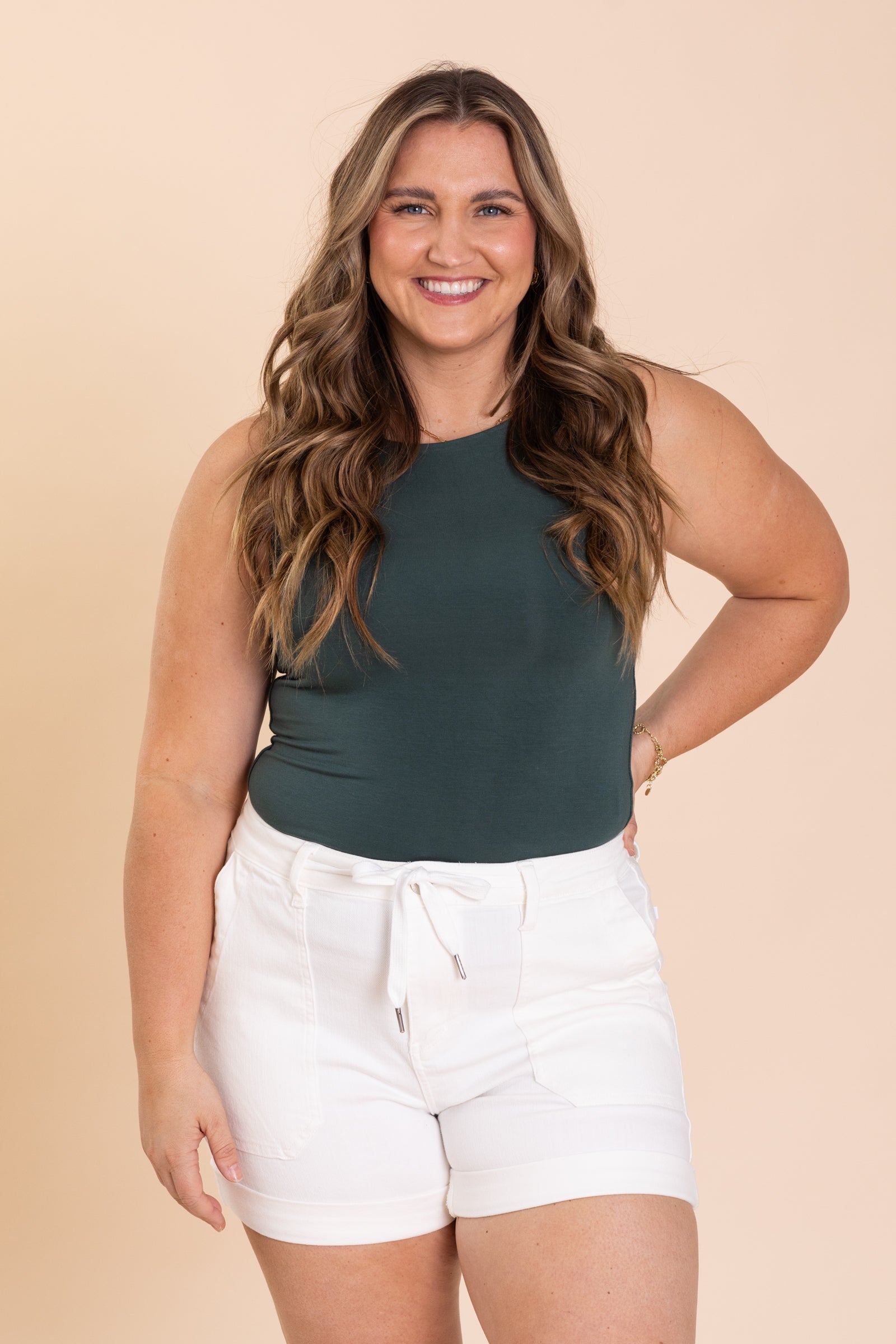 Judy Blue White Cuff Jogger Shorts