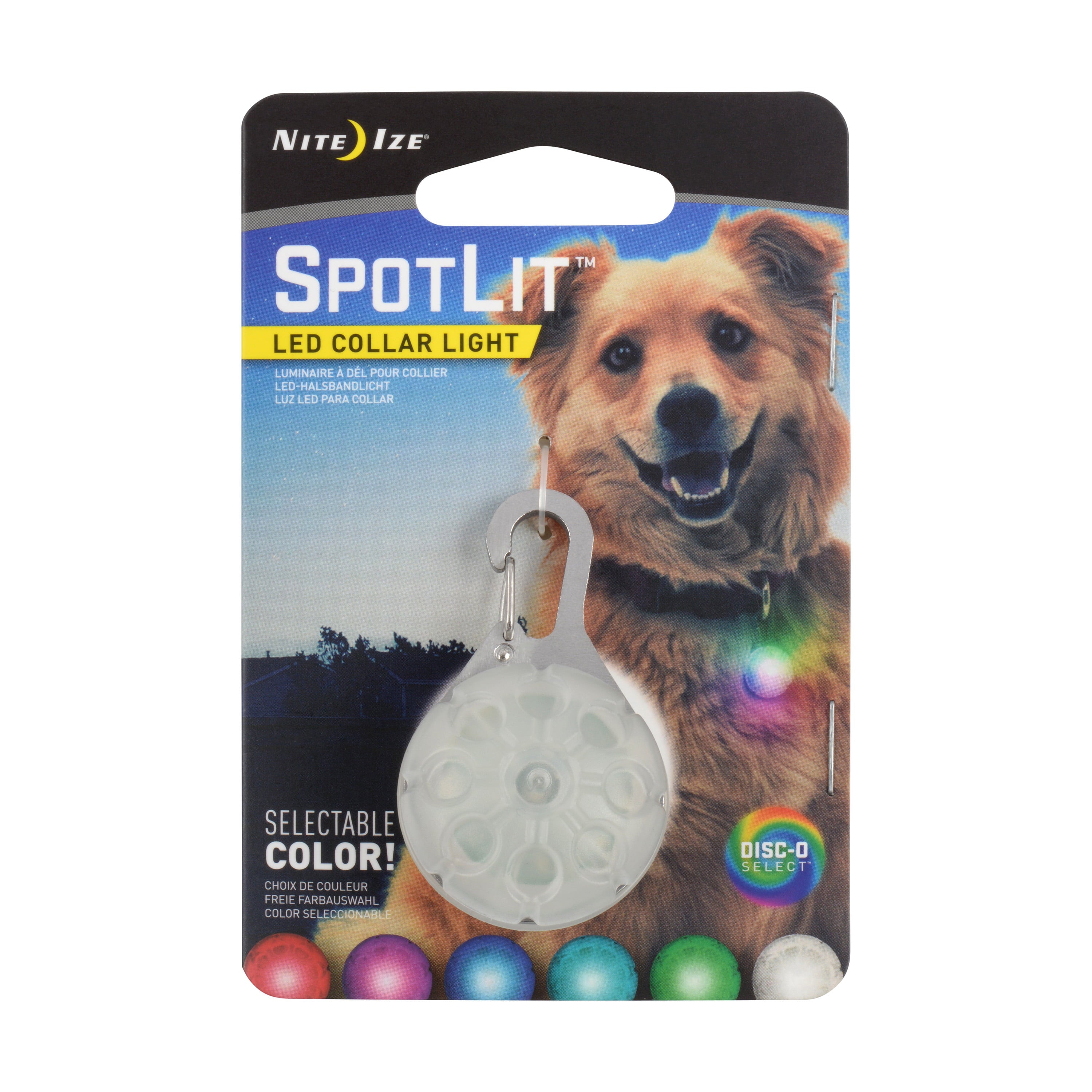 Nite Ize SpotLit LED Dog Collar Light Attachment， High Visibility