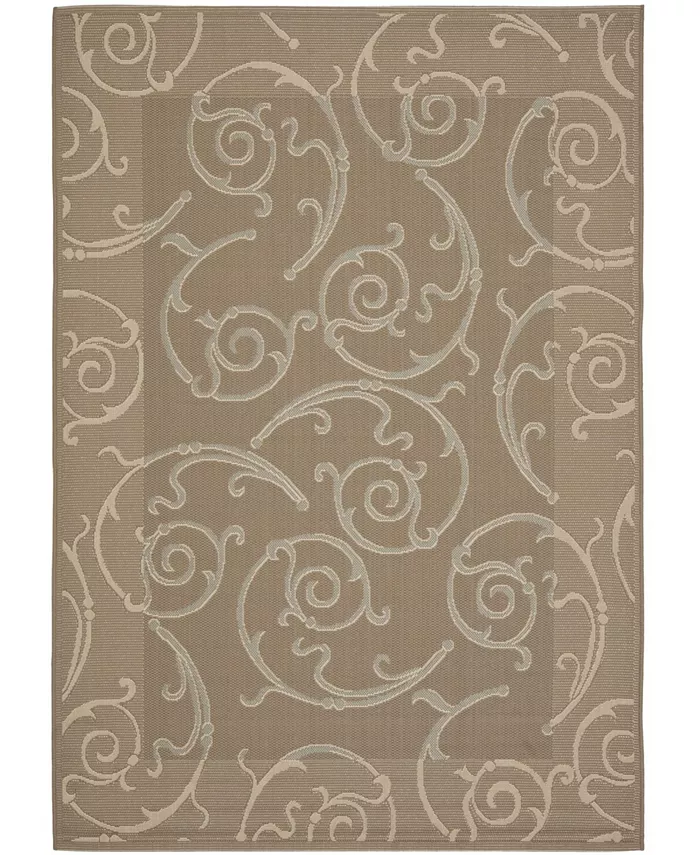 Safavieh Courtyard Dark Beige and Beige 4' x 5'7