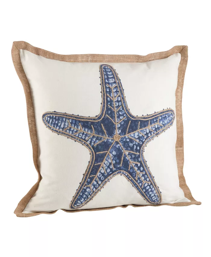 Saro Lifestyle Star Fish Printed Decorative Pillow， 20