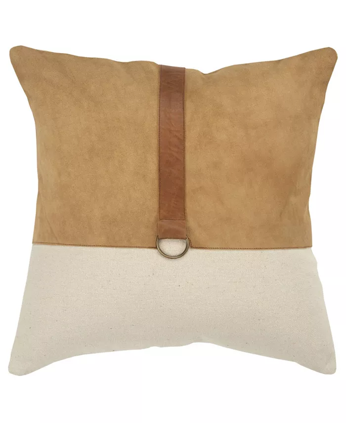 Rizzy Home Colorblock Polyester Filled Decorative Pillow， 20