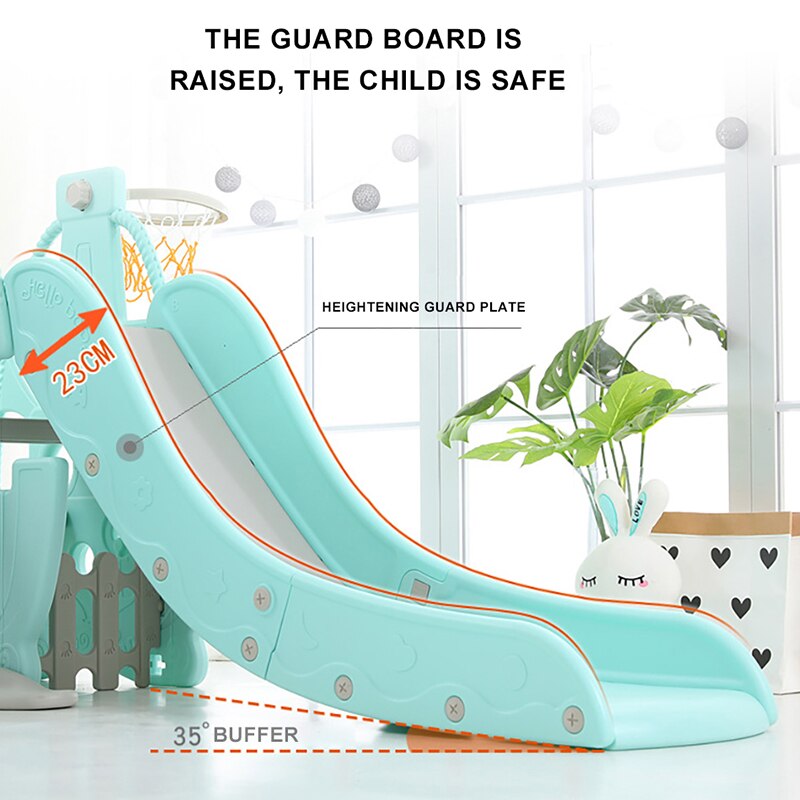 Baby products Birthday Gift Multifunctional Household Baby Slide Swing and  Frame Combination Children Indoor Slide With Music