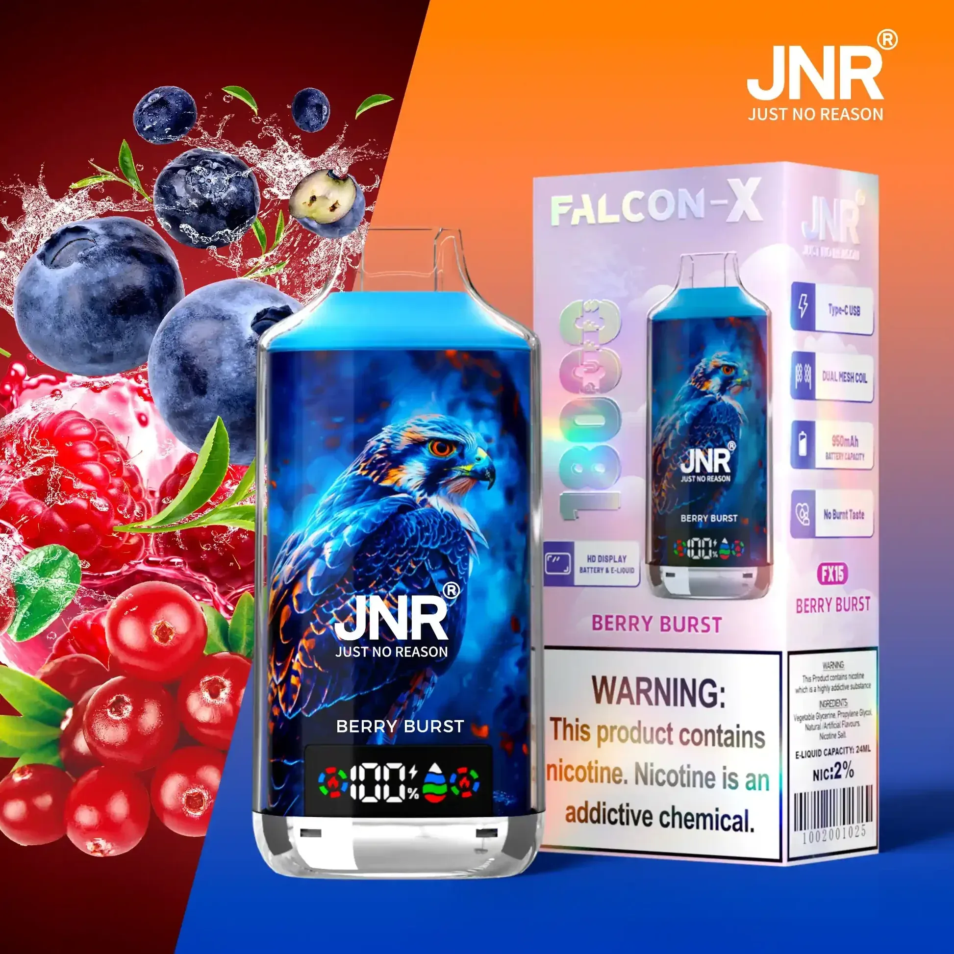 🔥JNR Falcon-X 18K 💨 Smart Display Disposable