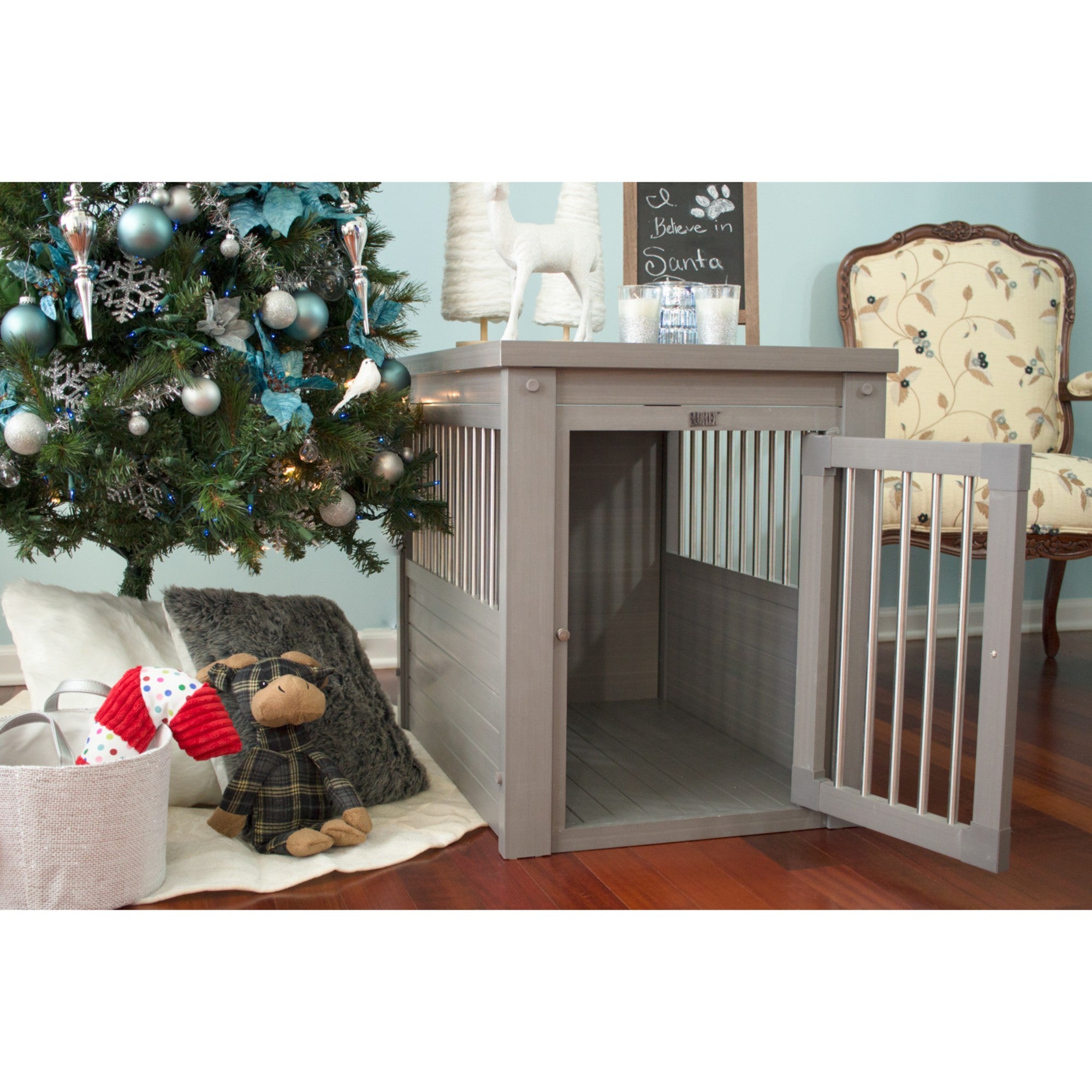 ECOFLEX Dog Crate End Table - Grey Medium