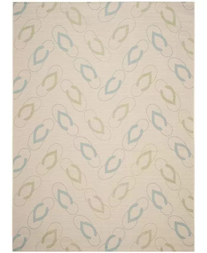 Safavieh Courtyard Beige and Aqua 8' x 11' Sisal Weave Outdoor Area Rug