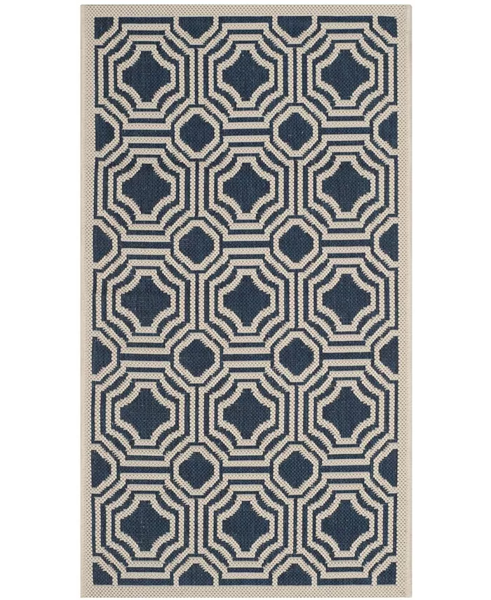 Safavieh Courtyard Navy and Beige 2' x 3'7