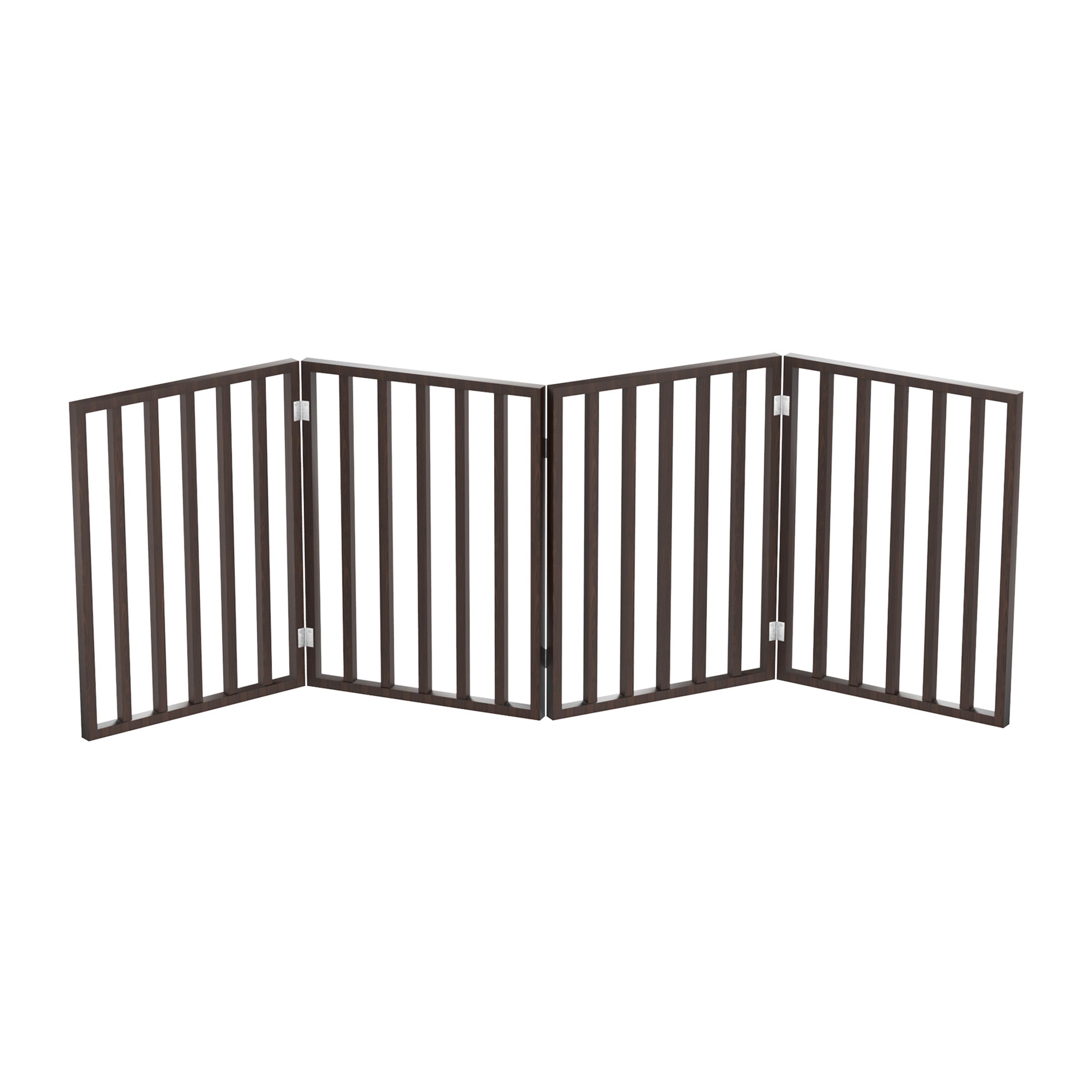 Pet Gate – Dog Gate for Doorways， Stairs， or Rooms – 24-inch Freestanding， Folding， Accordion Style， Wooden Indoor Dog Fence by PETMAKER (Brown)