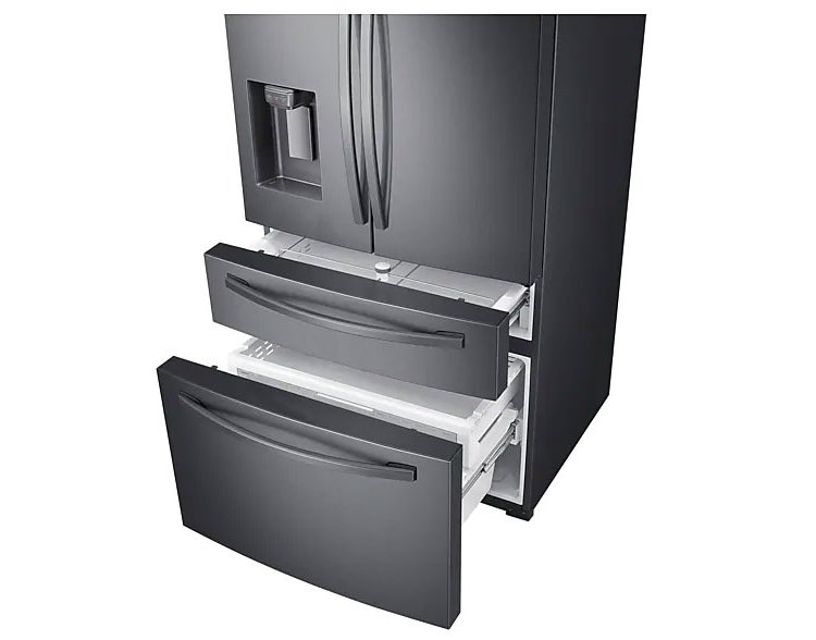  ADA 23 Cu. Ft. Fingerprint Resistant Black Stainless Steel Counter Depth 4-Door French Door Refrigerator With FlexZone Drawer