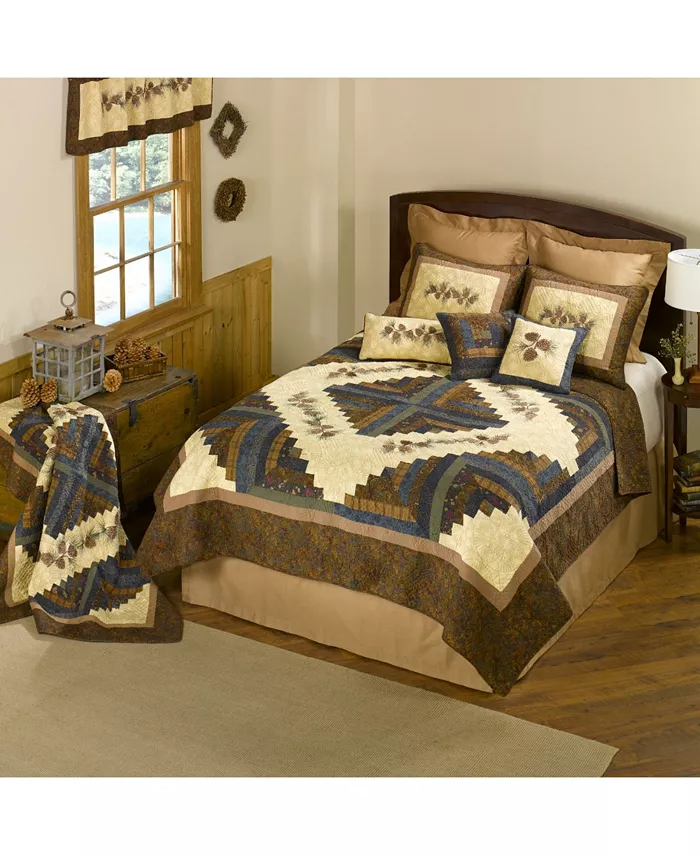 American Heritage Textiles Cabin Raising Pine Cone Throw