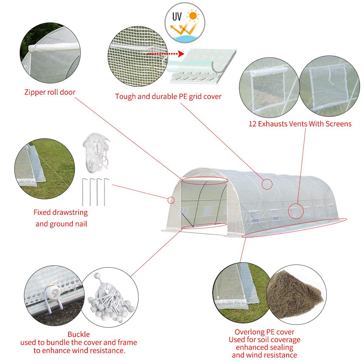 U-MAX Greenhouse Tent Pet Dog Bed， Medium， White