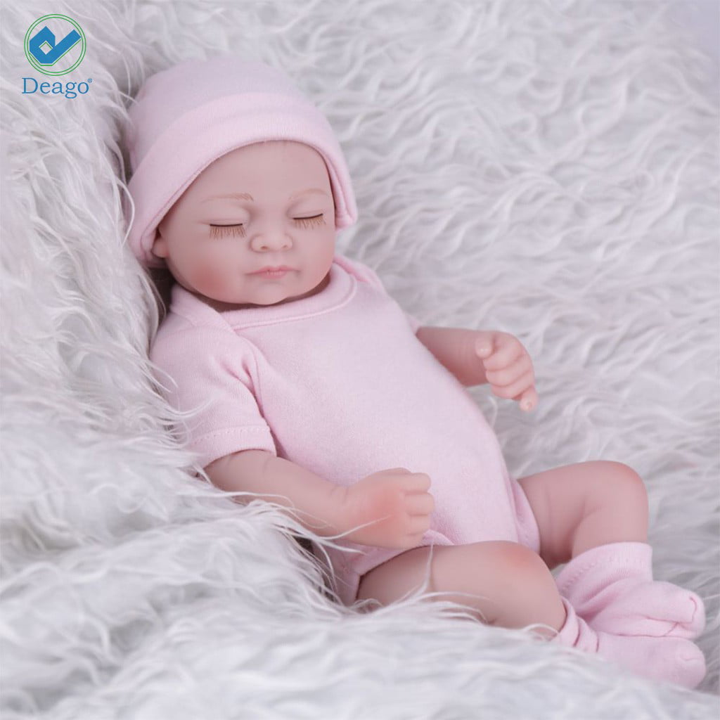 Deago Reborn Newborn Realike Handmade Baby Doll Playset, 2 Pieces