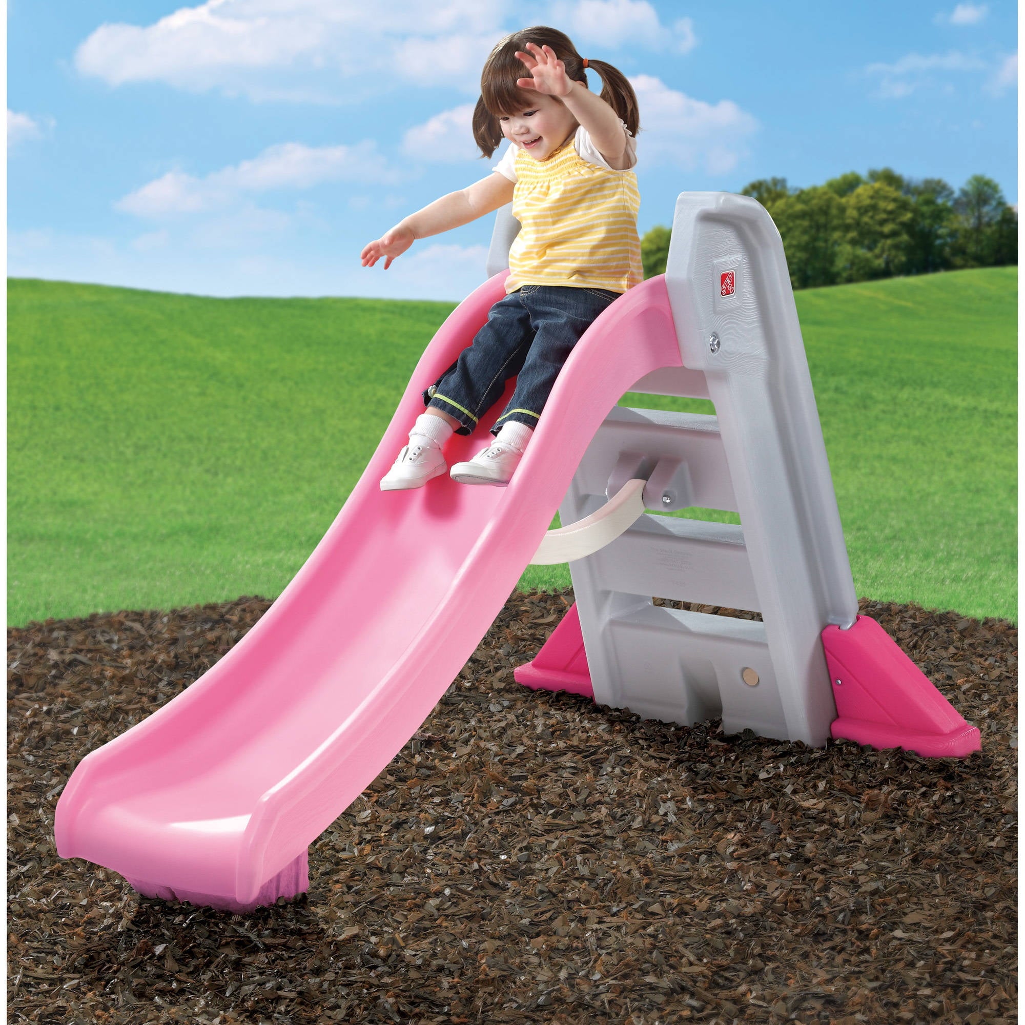Step2 Naturally Playful Big Folding Slide Pink， Toddlers