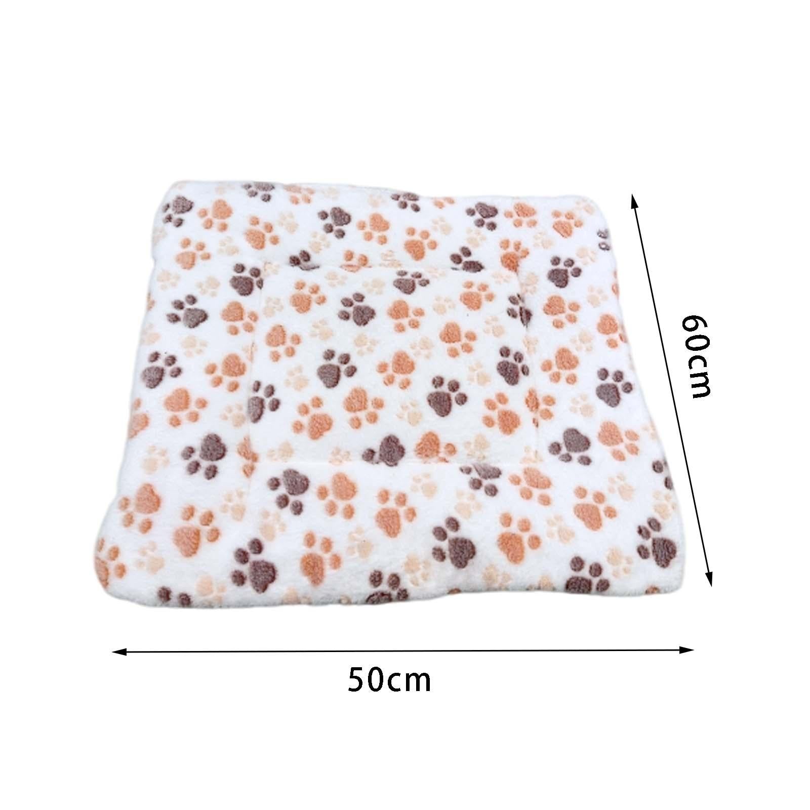 Pet Bed Mat Reversible Dog Kennel Pad with Cute Prints ， White