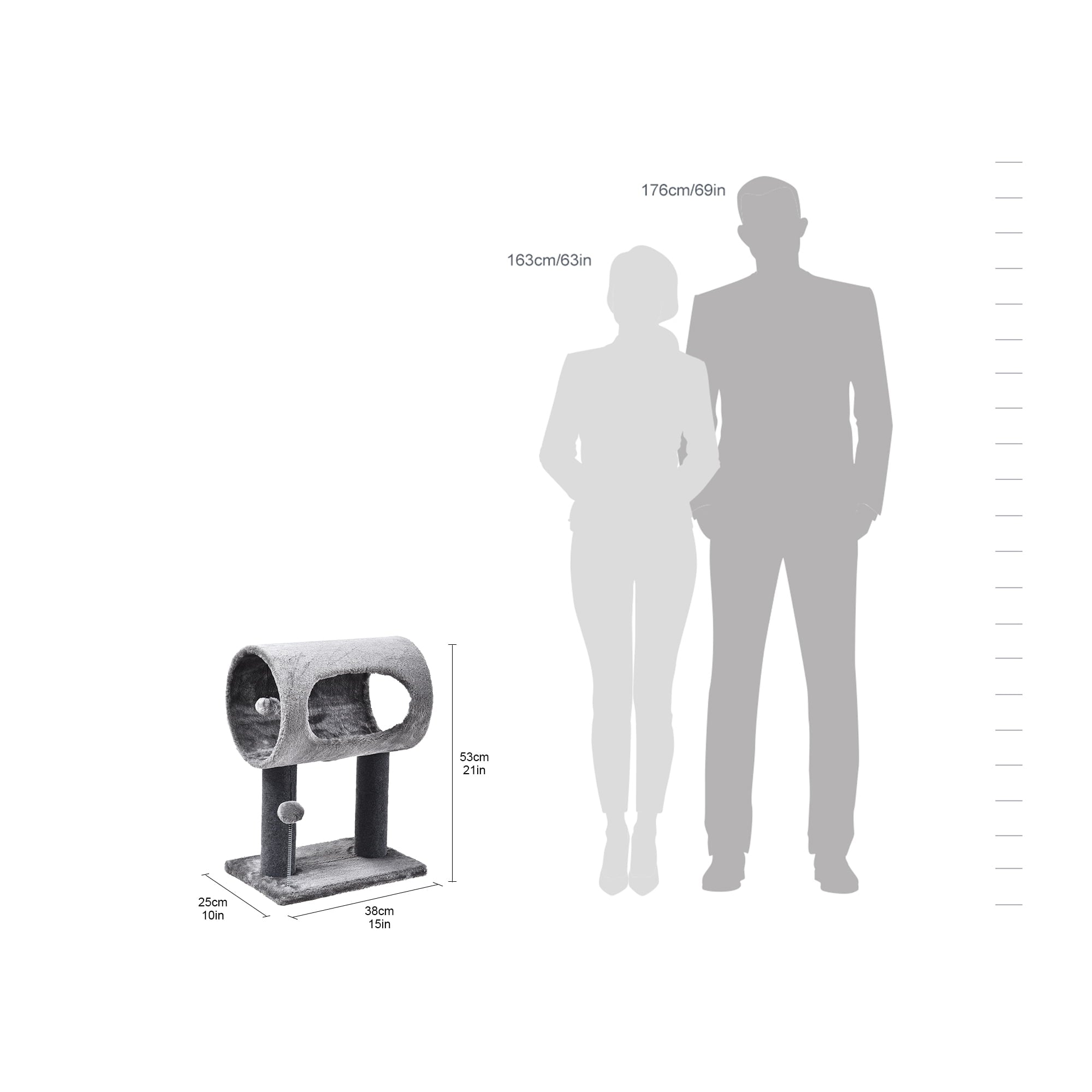 Cat Craft Tunnel Cat Bed， Gray