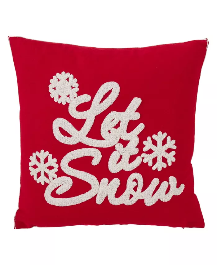 Saro Lifestyle Let It Snow Decorative Pillow， 18
