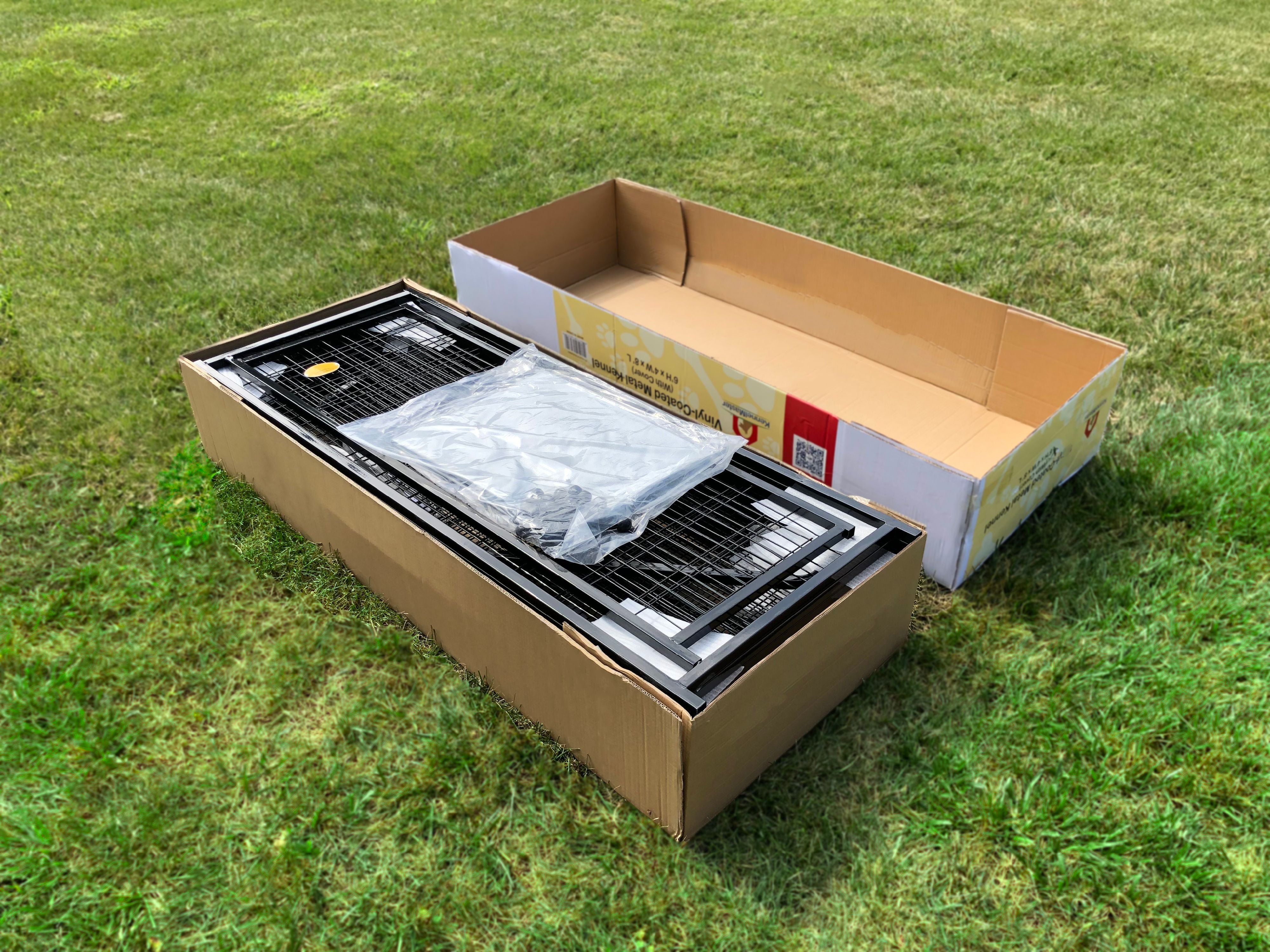 KennelMaster Black Welded Wire Dog Kennel， 48