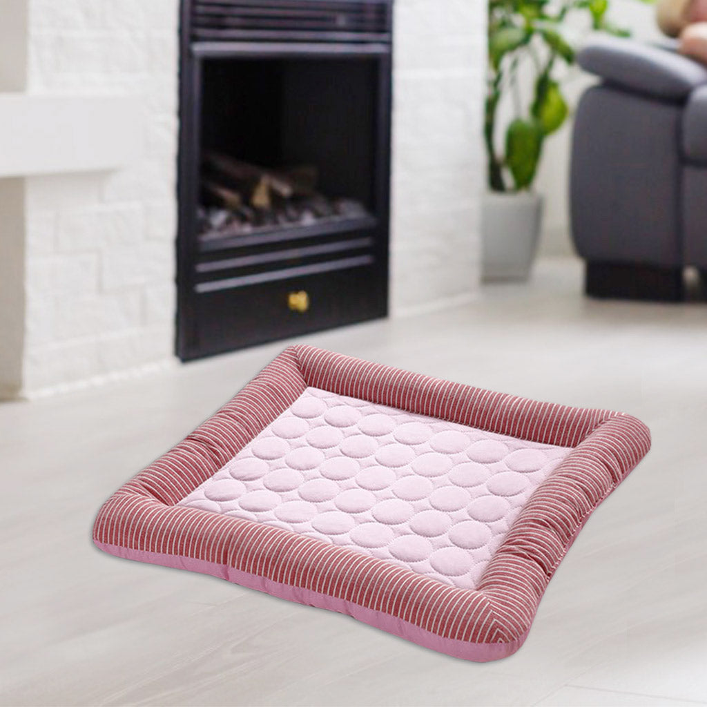 Dog Cage Mat Pets Self Cooling Mattress Bed Pad Sleeping Mat Pink 45x35cm