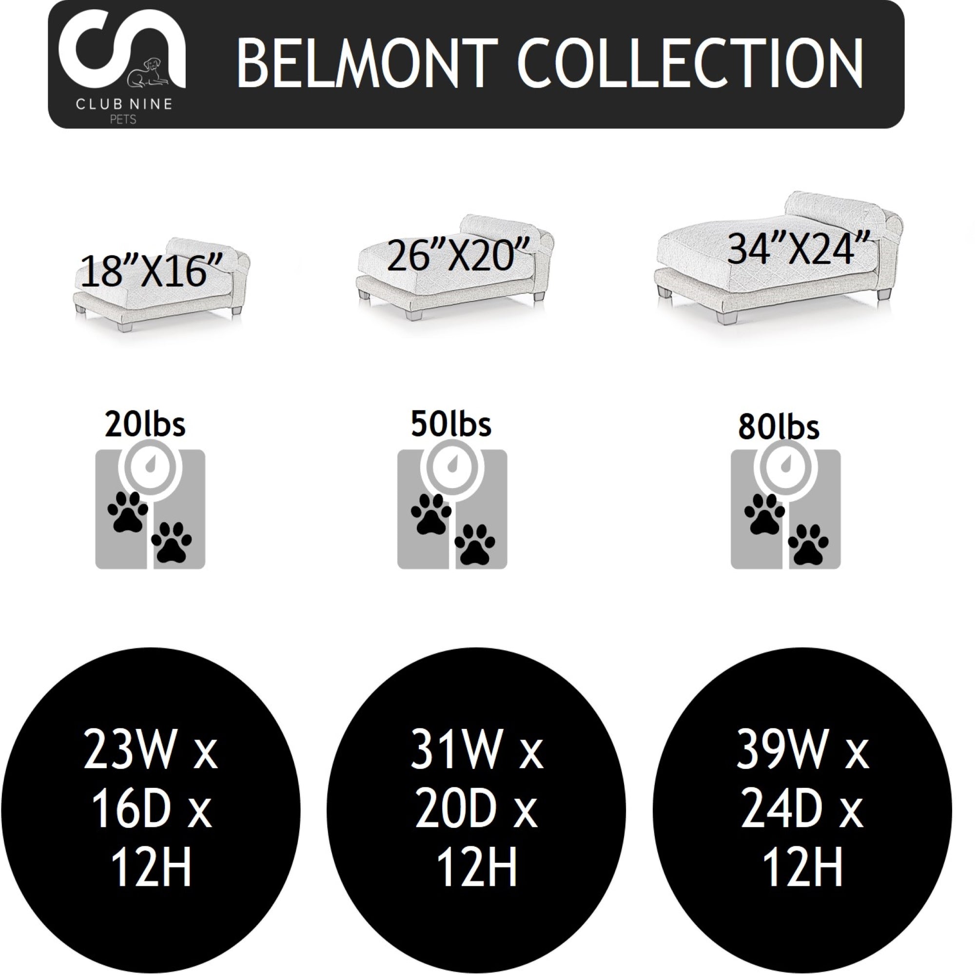 Club Nine Pets Belmont Orthopedic Dog Bed， Large， Linen.