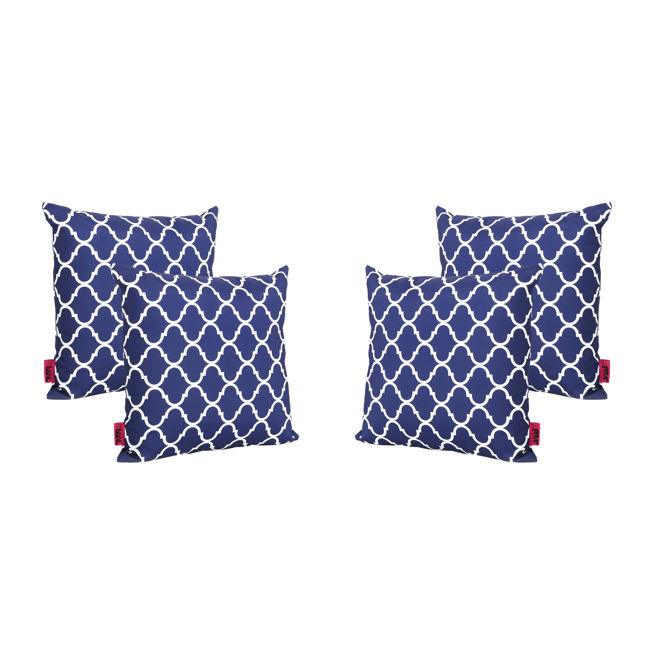 Amberlynn Modern Quatrefoil Pattern Fabric Accent Throw Pillow (Set of 4)