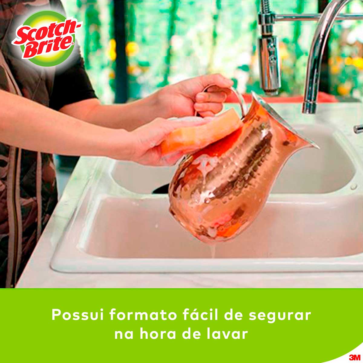 Esponja Nao Risca Laranja Scotch Brite - 3 Unidades