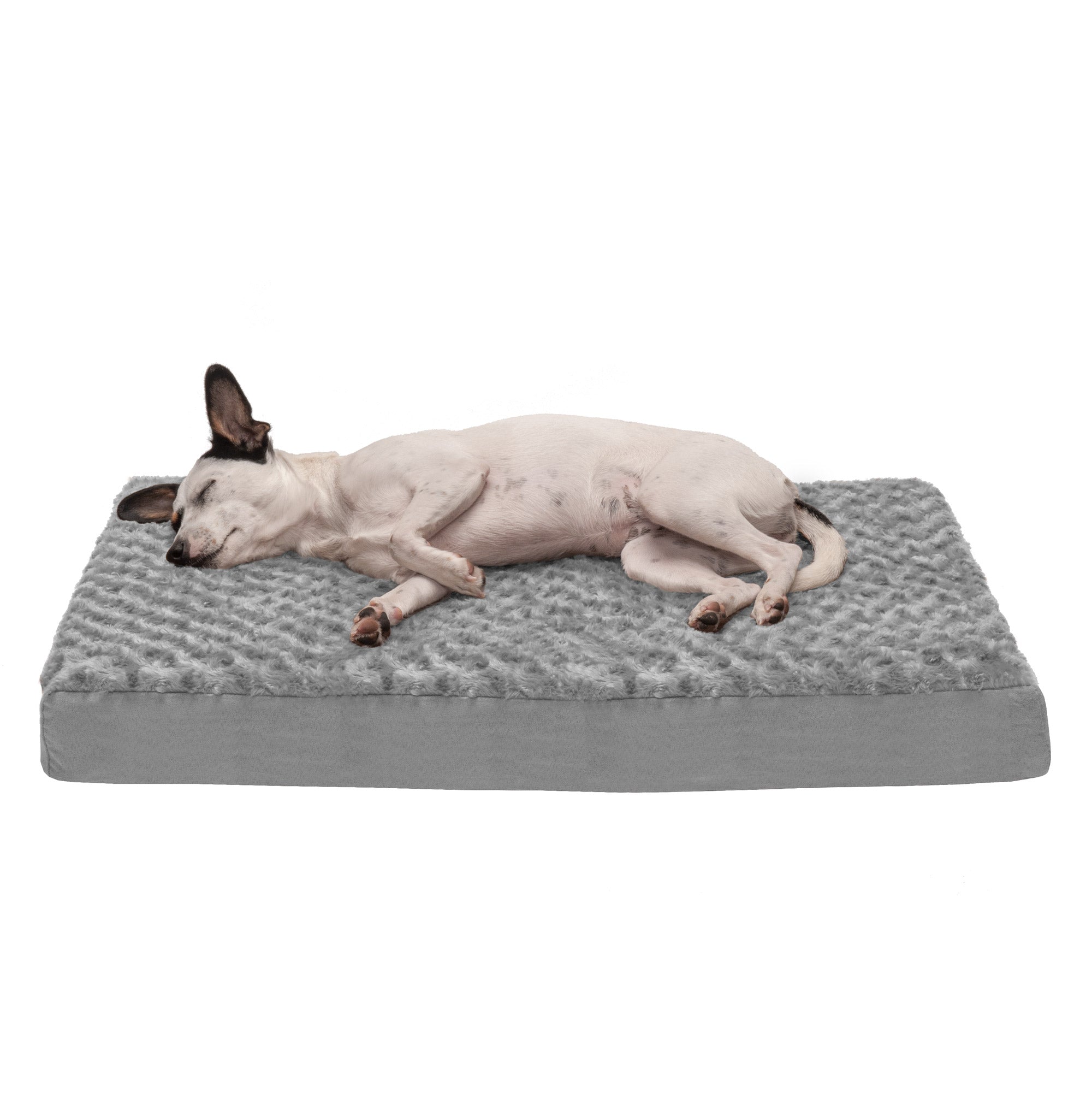 FurHaven Pet Products Dog Bed， Deluxe Full Support Orthopedic Ultra Plush Mattress Pet Bed for Dogs and Cats， Gray， Medium