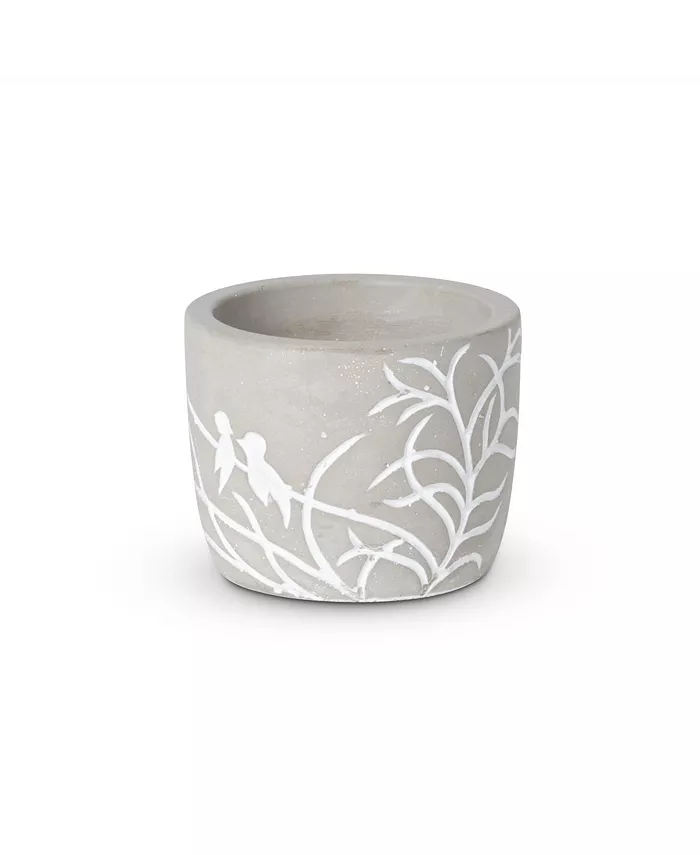 Park Hill Collection Lovebirds Silouette Cement Pot Small