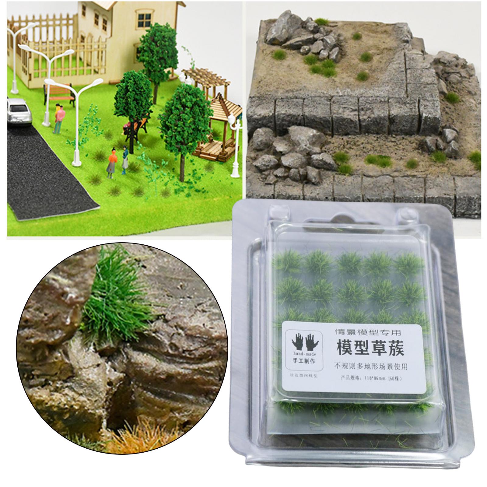 50Pcs Grass Bush Plant Scene Scene War Gaming Static Scenery Miniature B