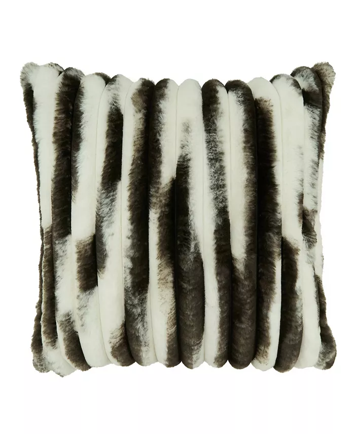 Saro Lifestyle Faux Fur Poly Filled Decorative Pillow， 18