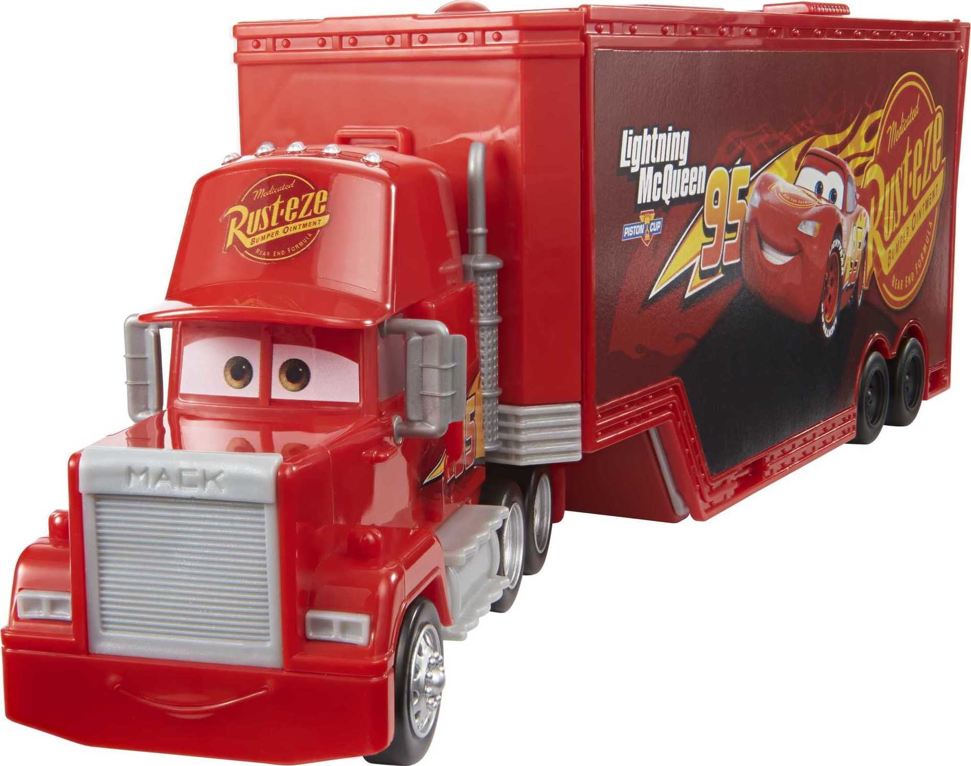 Disney and Pixar Cars Transforming Mack Playset， 2-in-1 toy Truck and Tune-Up Station