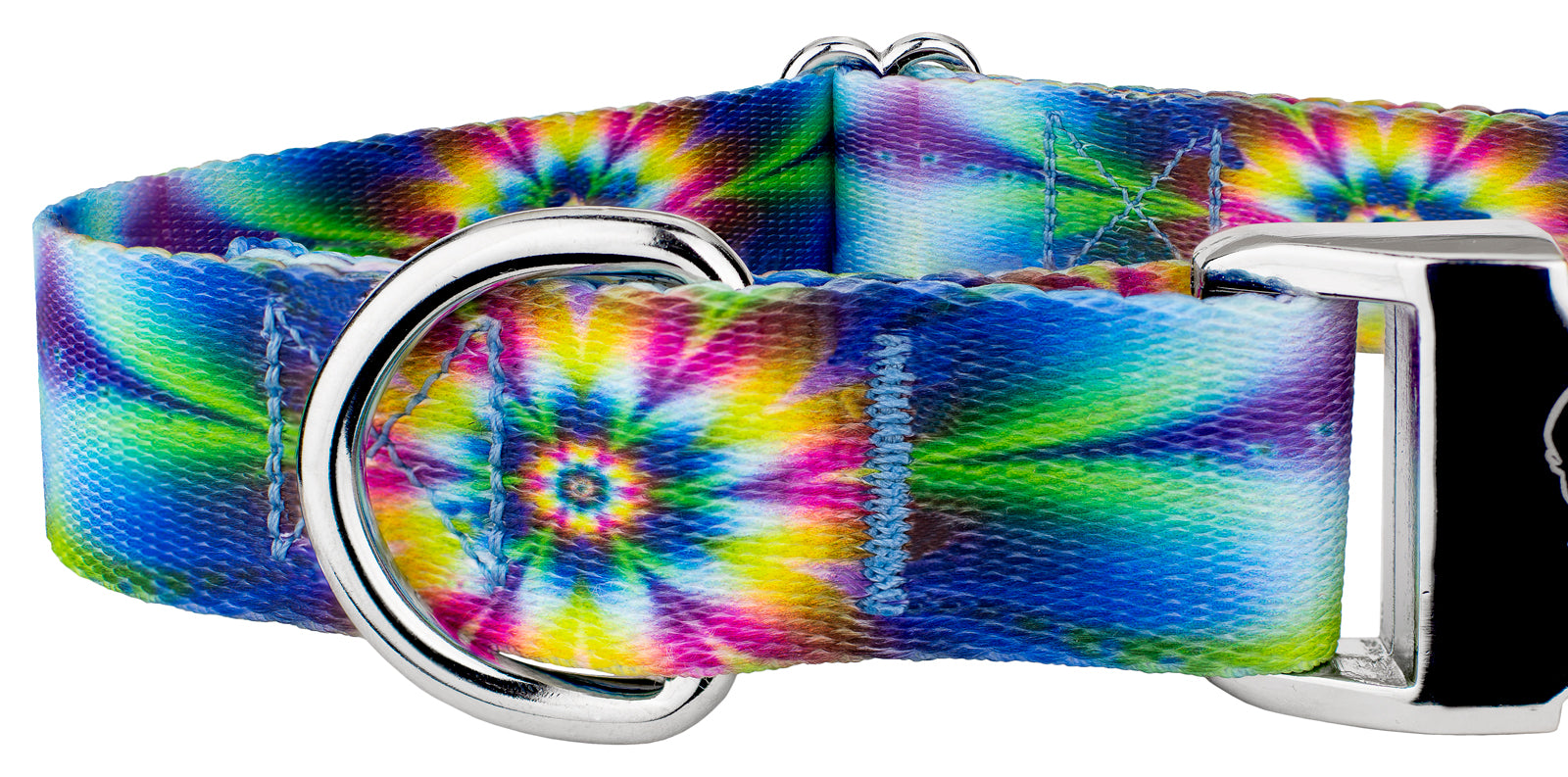 Country Brook Petz® Premium Tie Dye Flowers Dog Collar and Leash， Large