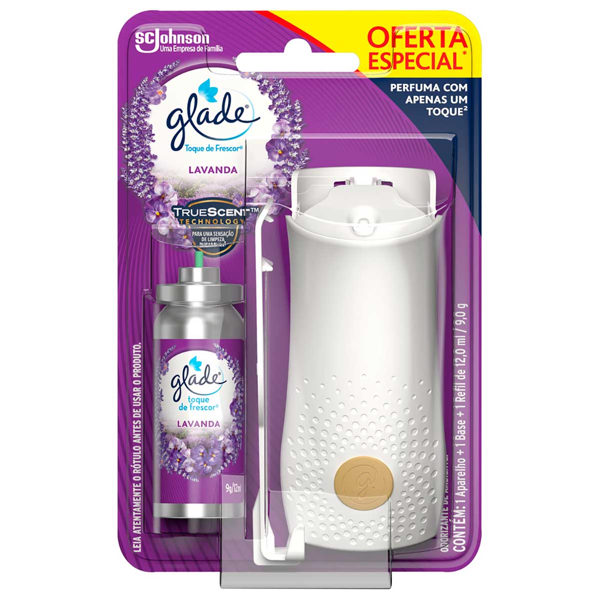Desodorizador Glade Toque de Frescor Aparelho + Refil Lavanda 12ml Oferta Especial