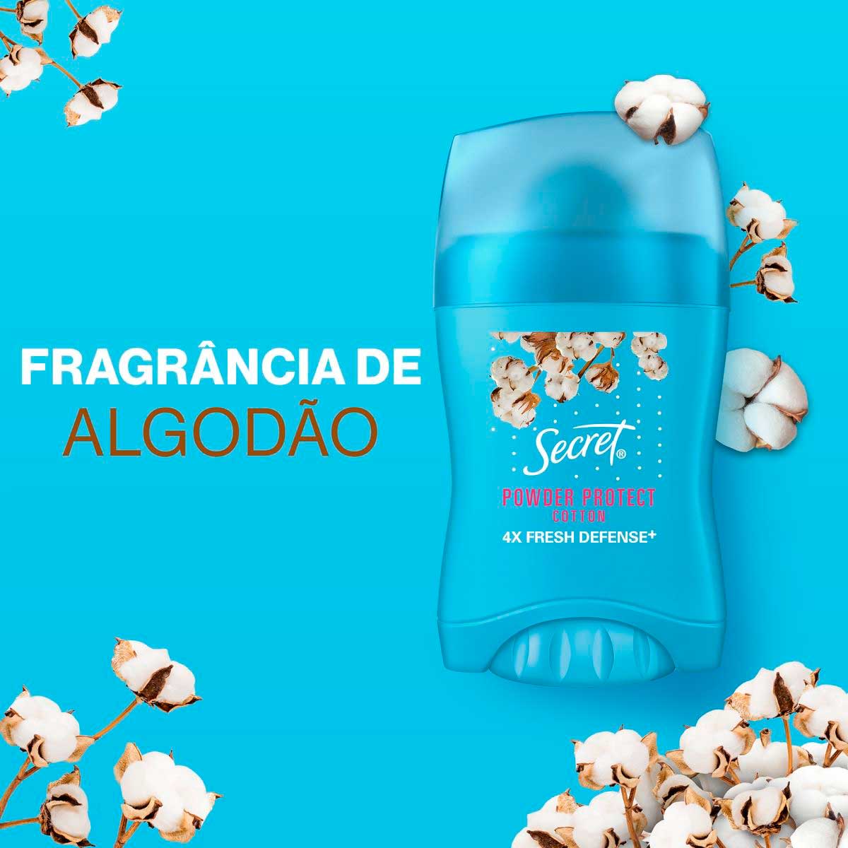 Desodorante Barra Antitranspirante Secret Algodao 45g