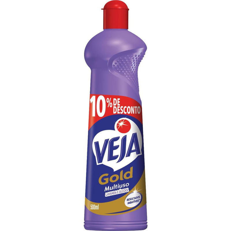 Limpador Multiuso Veja Gold Lavanda e Alcool 500ml com 10% de Desconto