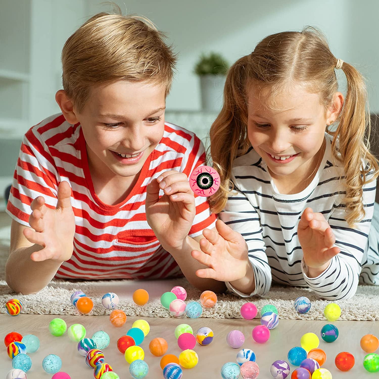 Pllieay 120 Pieces Small Rubber Bouncy Balls for Kids Party Favors， 3 Style Random Neon Bouncing Balls for Gift Bag Filling and Vending Machines， 20mm/0.79Inch