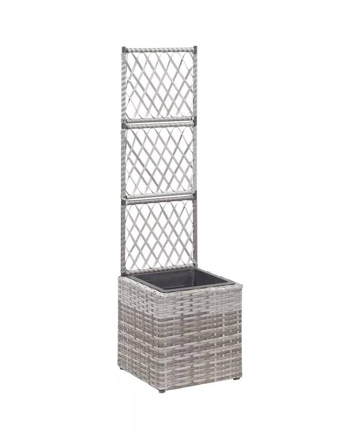 vidaXL Trellis Raised Bed with 1 Pot 11.8