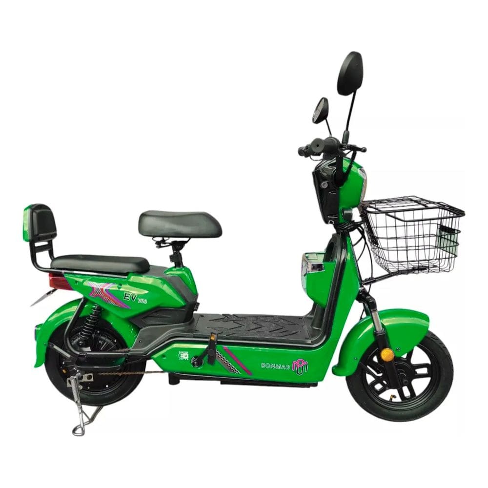 Bicicleta Elétrica Scooter 500w Aro 14 Bonmad C/ Suspensão Pto/Vrd