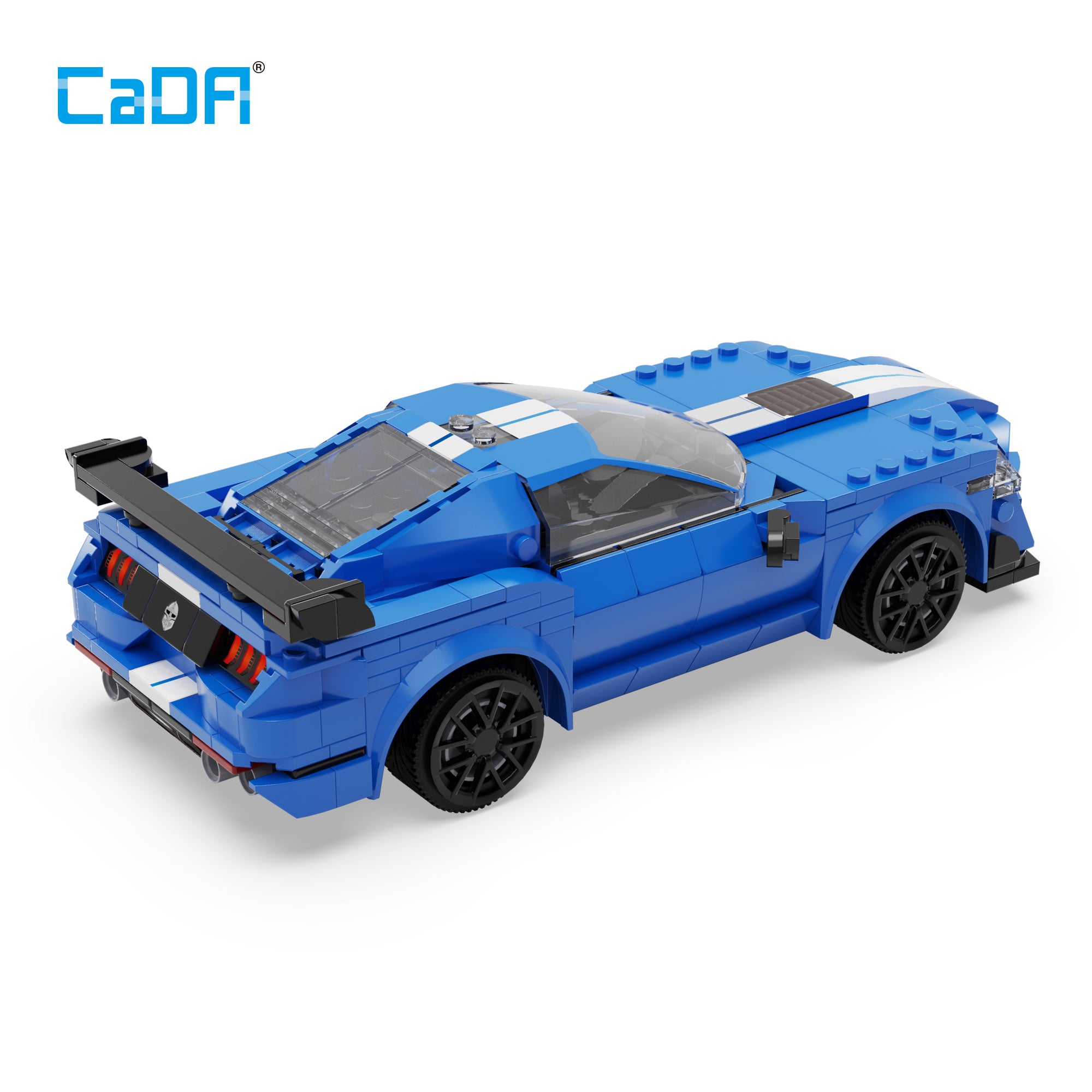 CaDA® Blue Warrior GT500 Supercar Programmable Remote Control Sports Car Model Building Block Toy C51077W Building Kit and Engineering Toy for Kids (325 Pieces)