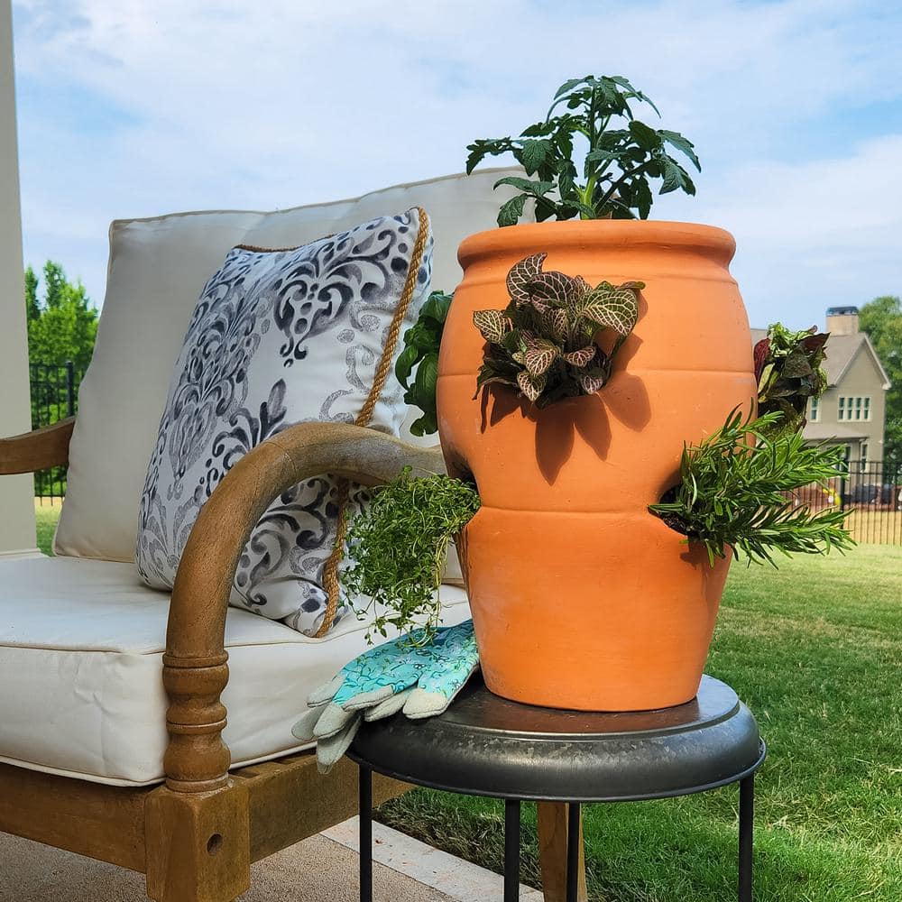 Pennington 2 Gal. 6 Pocket Terra Cotta Strawberry Pot 100043142