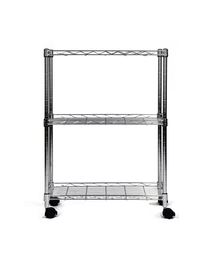 Oceanstar 3-Tier Shelving All-Purpose Chrome Utility Cart