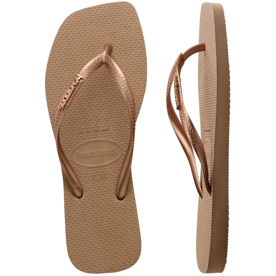 Chinelo Havaianas Slim Square Logo Metallic