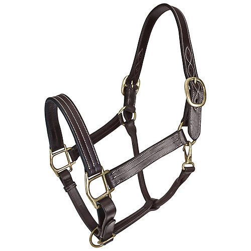 Gatsby Classic Triple Stitch Leather Halter Horse