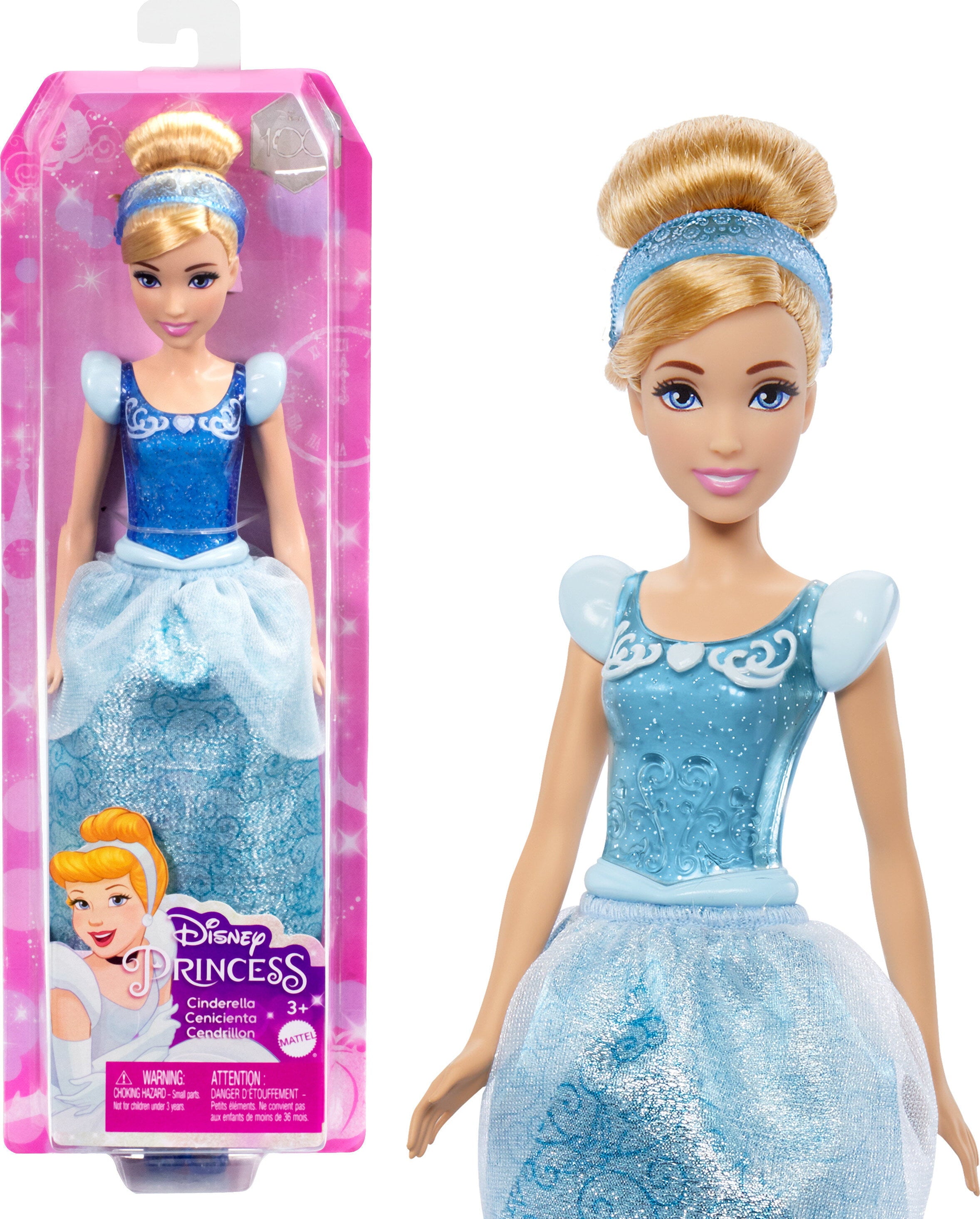 Disney Princess Cinderella Fashion Doll with Blonde Hair, Blue Eyes & Hair Accessory