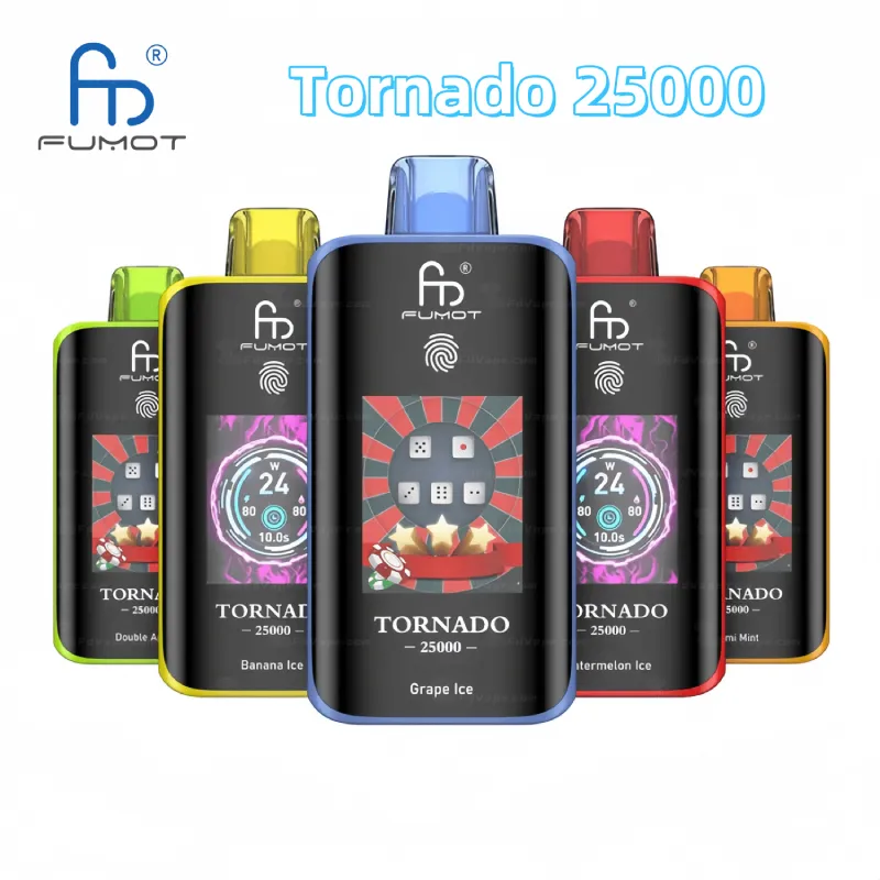 🧊 Fumot Tornado 25K – Disposable Vape with Dual Mesh Coil & LED Display 🍓🥭🍏