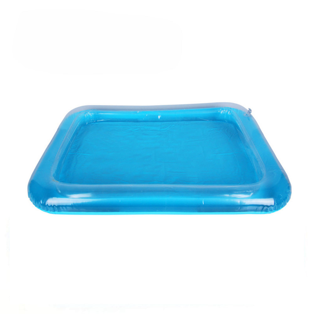 NICEXMAS Kids Beach Sandbox Play Sand Inflatable Sand Toy Tray for Children's Education(Blue)