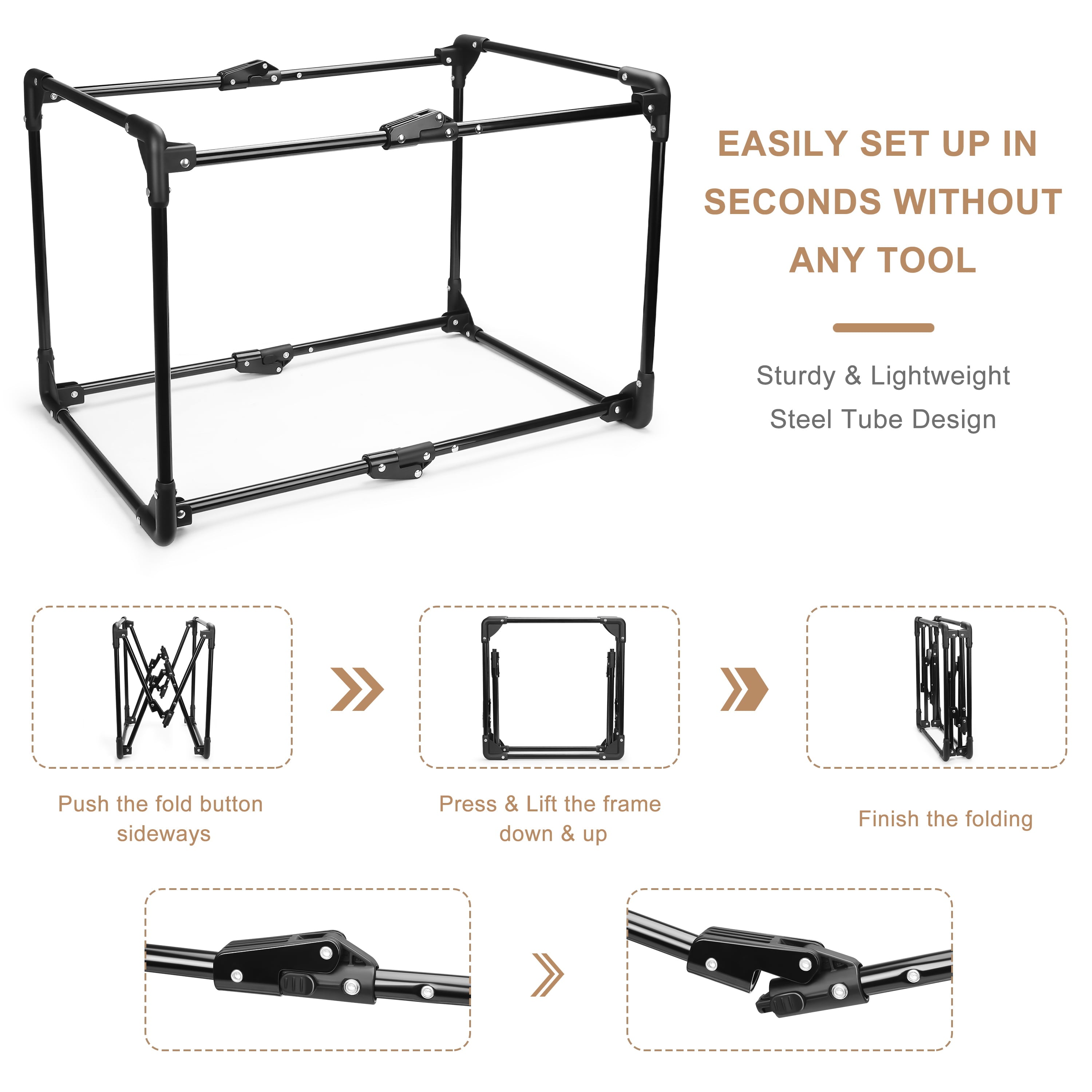 Soft-Sided Dog Crate Quick Portable Folding Washable Kennel for Large Breed